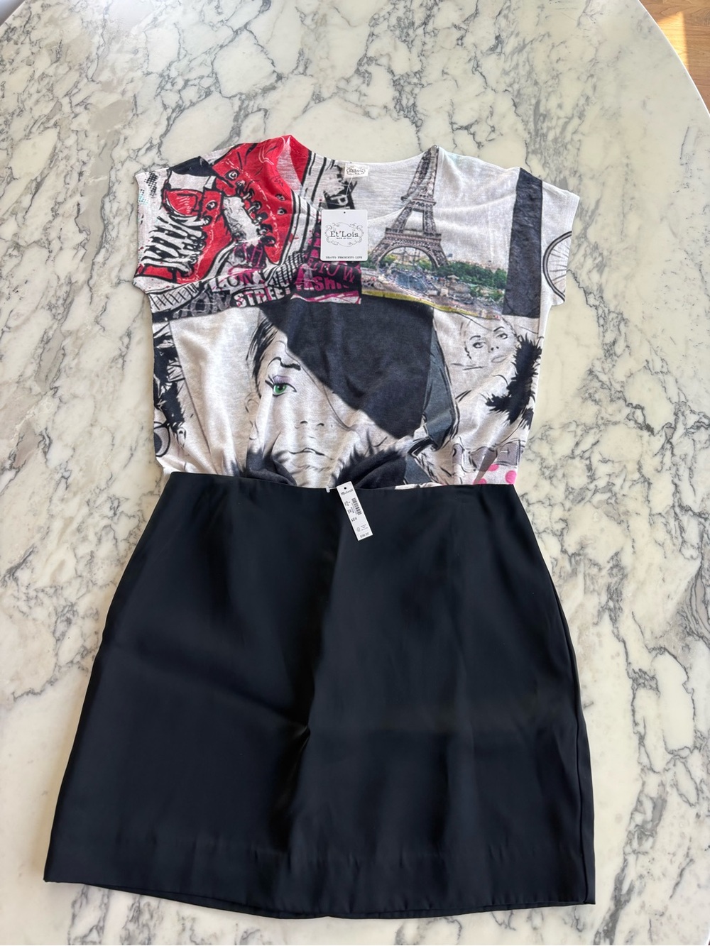 NWT Madewell $98 satin mini skirt black  sz 8 - Picture 7 of 10